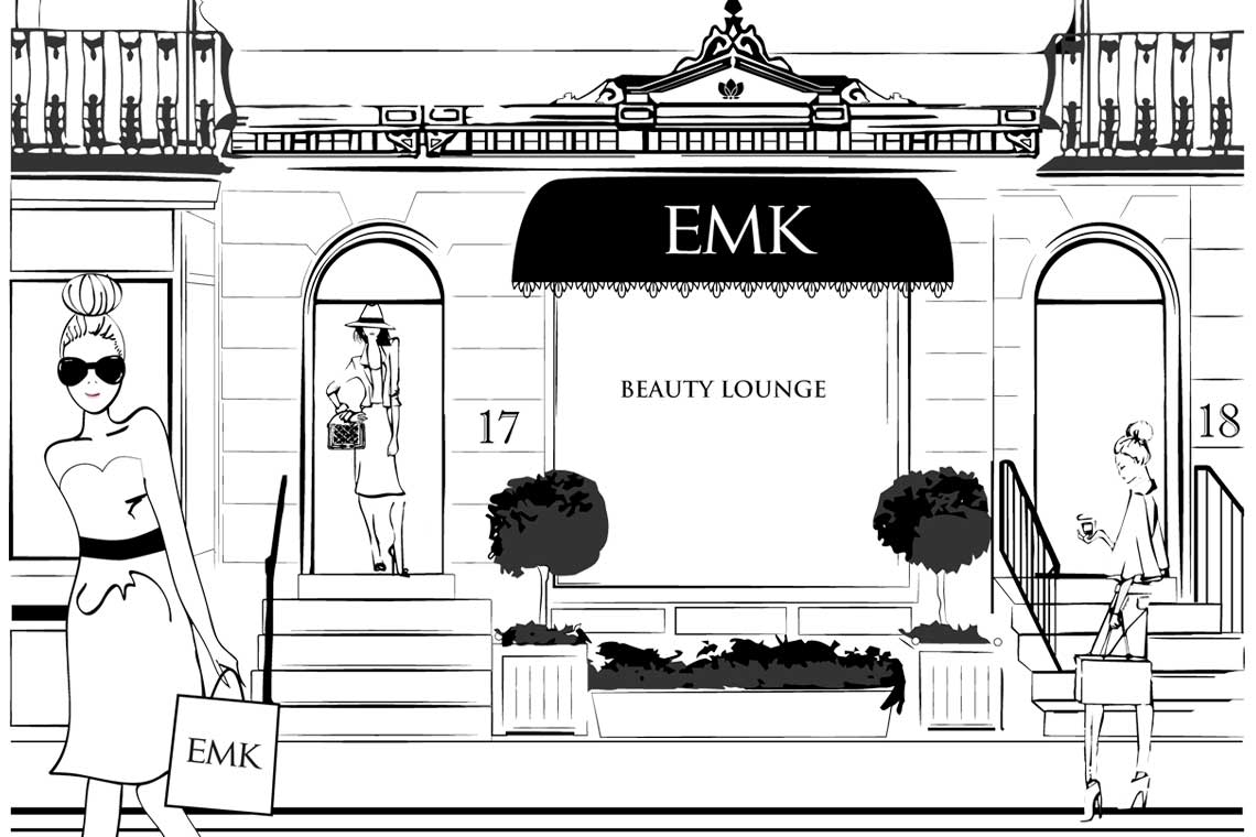 EMK spa London facade illustration by Ida Chan